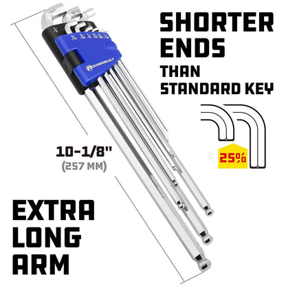 9 Piece Hex Key Wrench Set for Powerbuilt (240099)