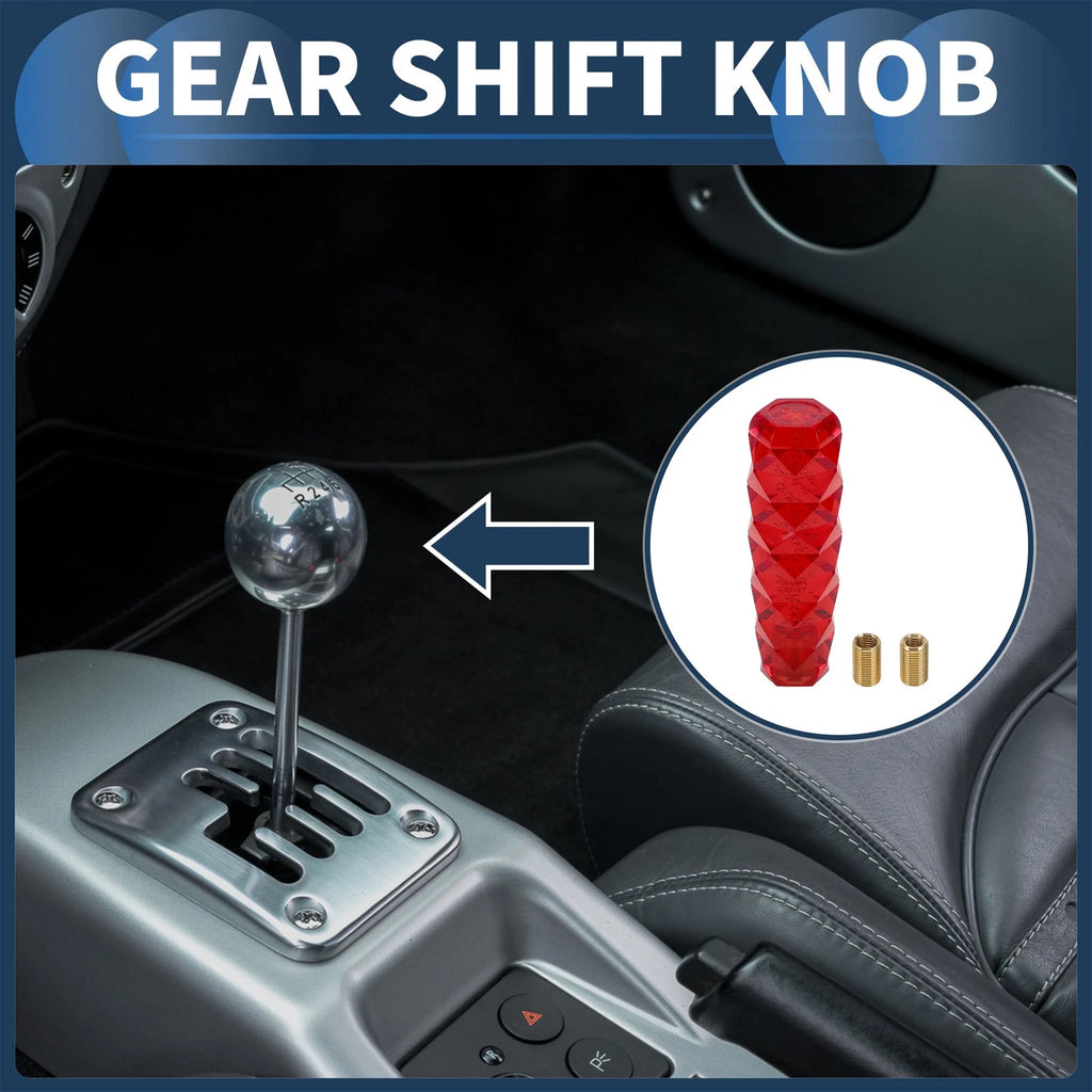Crystal Gear Shift Knob with 2 Adapters for Universal Fit (15cm)