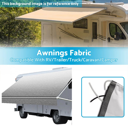 Awning Fabric for Camper Caravan RV (15 FT, Gray Fade, PVC, UV Resistant)