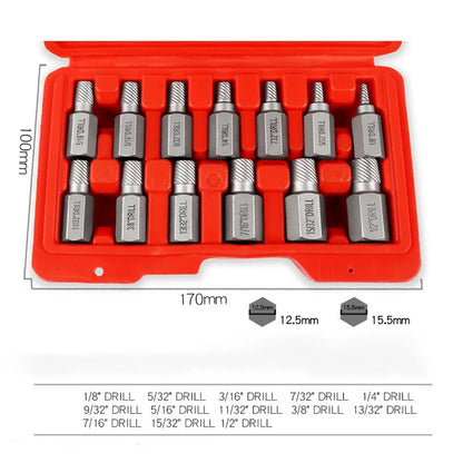 13 Piece Screw Extractor Kit for Various Applications
