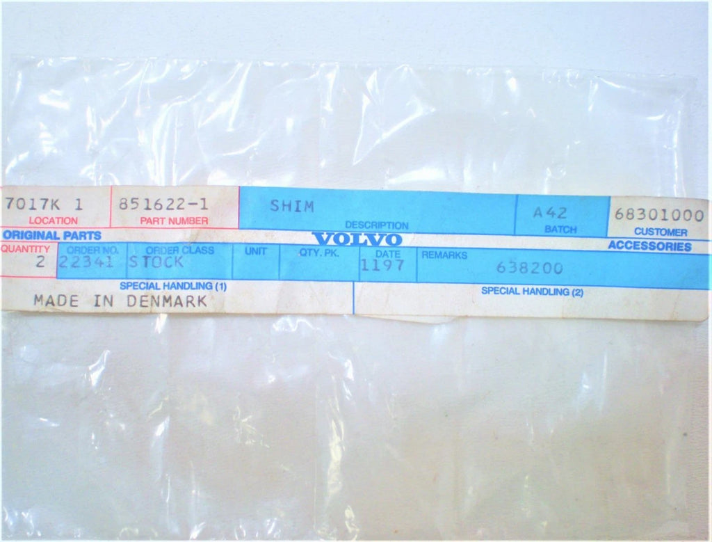 2X Adjusting Washer for Volvo Penta MS2B-R (OEM)