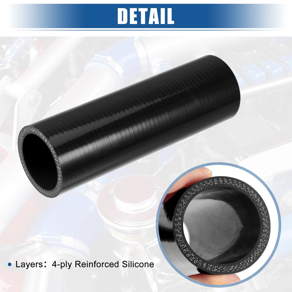 Silicone Reducer Hose Coupler 1.5" ID x 6" Length Black for Intercooler