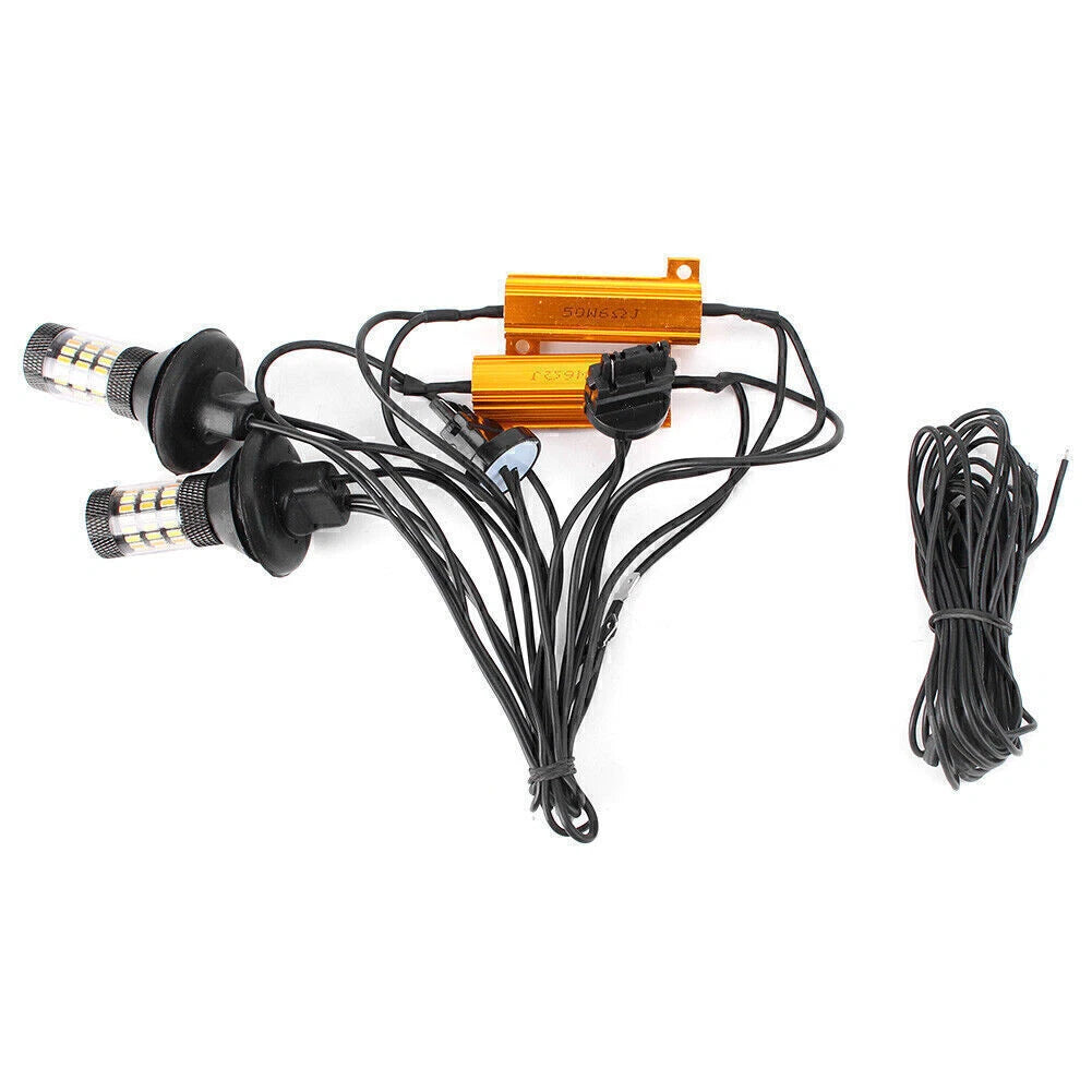 2X 3156 Dual Color Switchback Turn Signal Light Bulbs 4014 60SMD