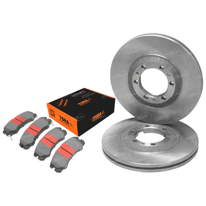 2 Front Disc Rotors + Brake Pads Set for Holden Frontera MB (1995–1999) UED55 4X4