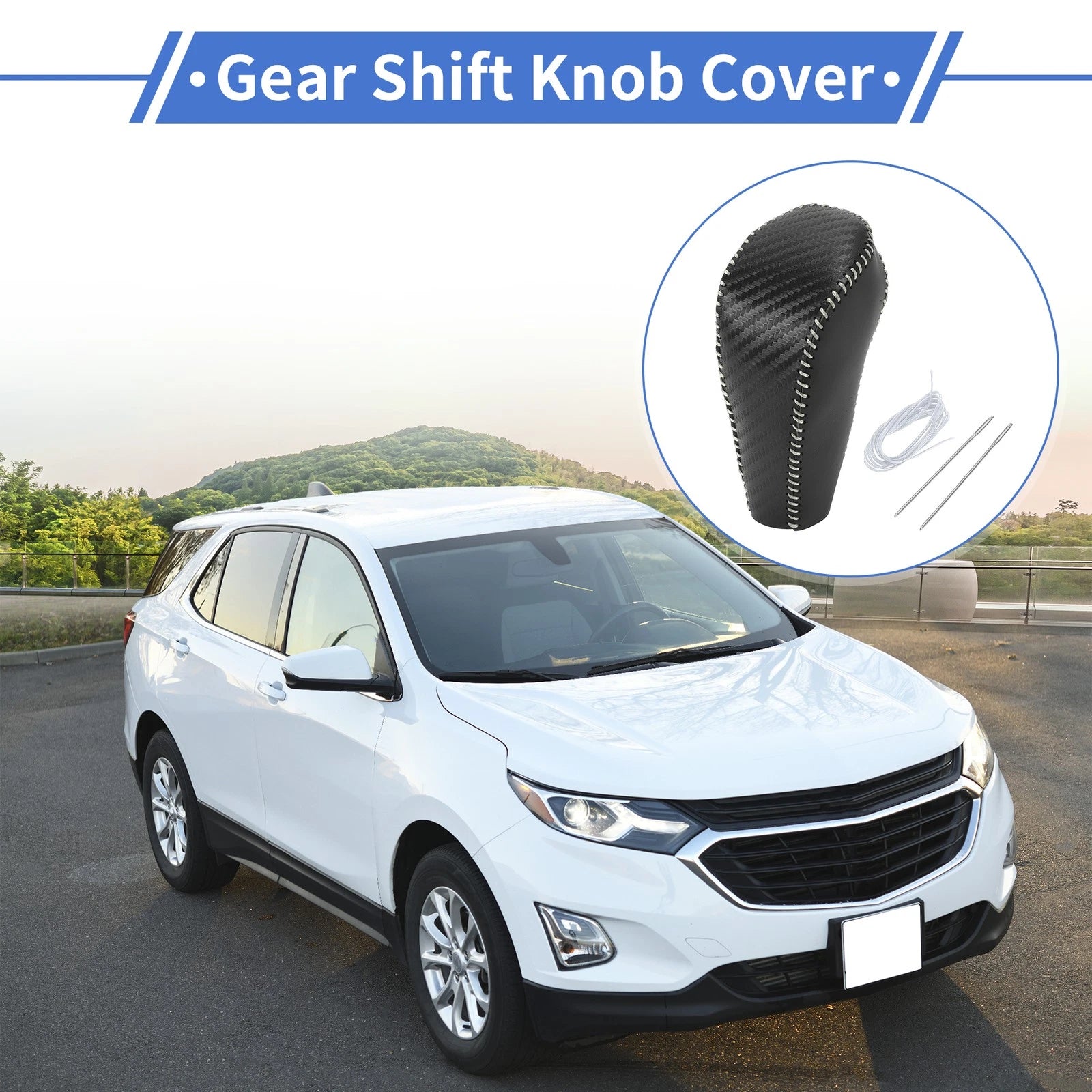 Gear Shift Knob Cover Replacement for Chevrolet Cruze (2011–2015) Black Carbon