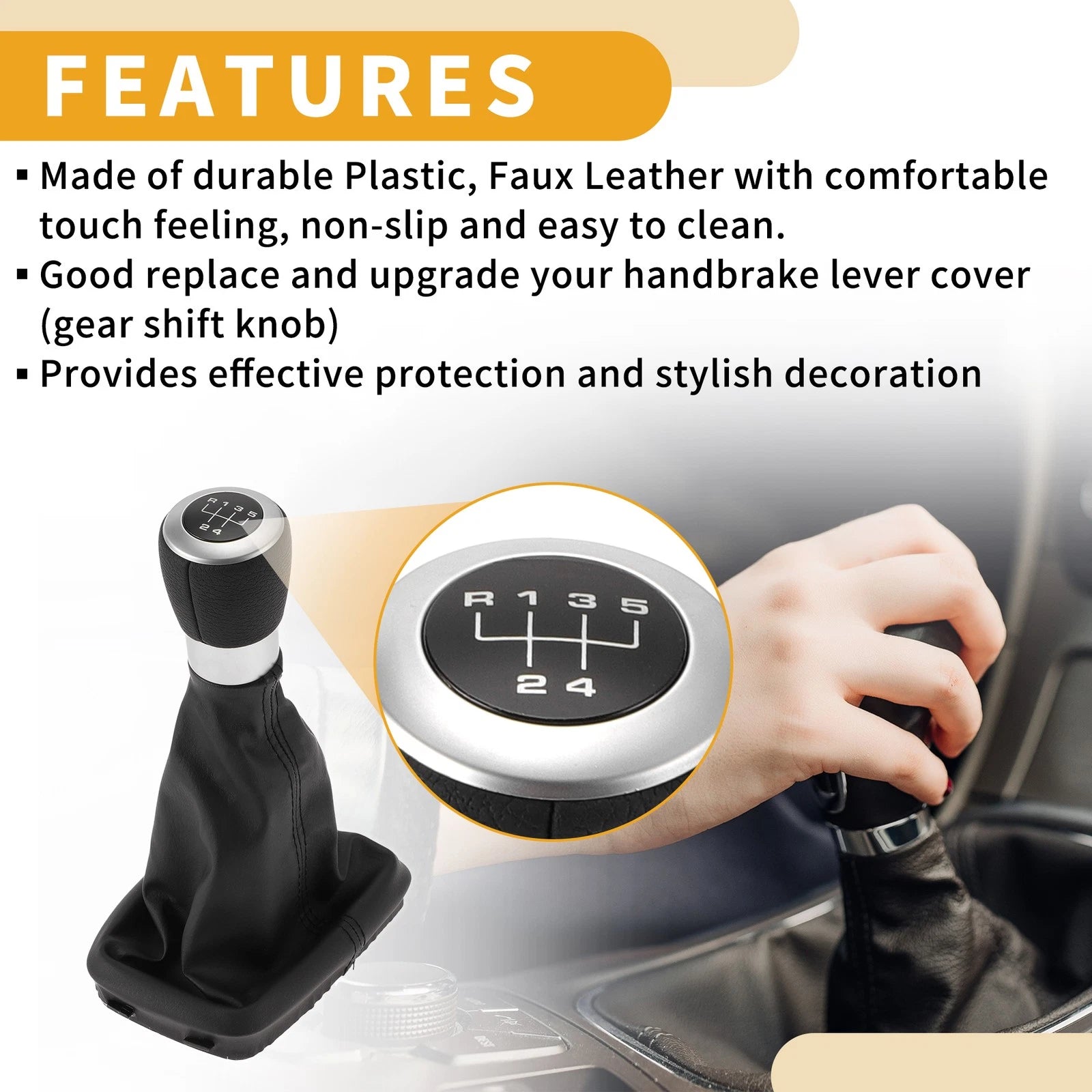 Gear Shifter Knob with Cover for Ford Galaxy (2005–2006)