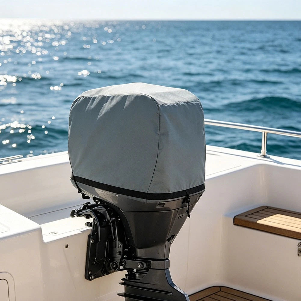 Waterproof 420D Polyester Outboard Motor Cover for Multiple Sizes