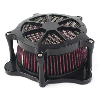 Black Turbine Spike Air Intake Filter Cleaner for Harley Road Glide (2008–2016)