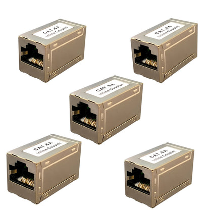 5x CAT6A Shielded RJ45 Ethernet Cable Extender Coupler