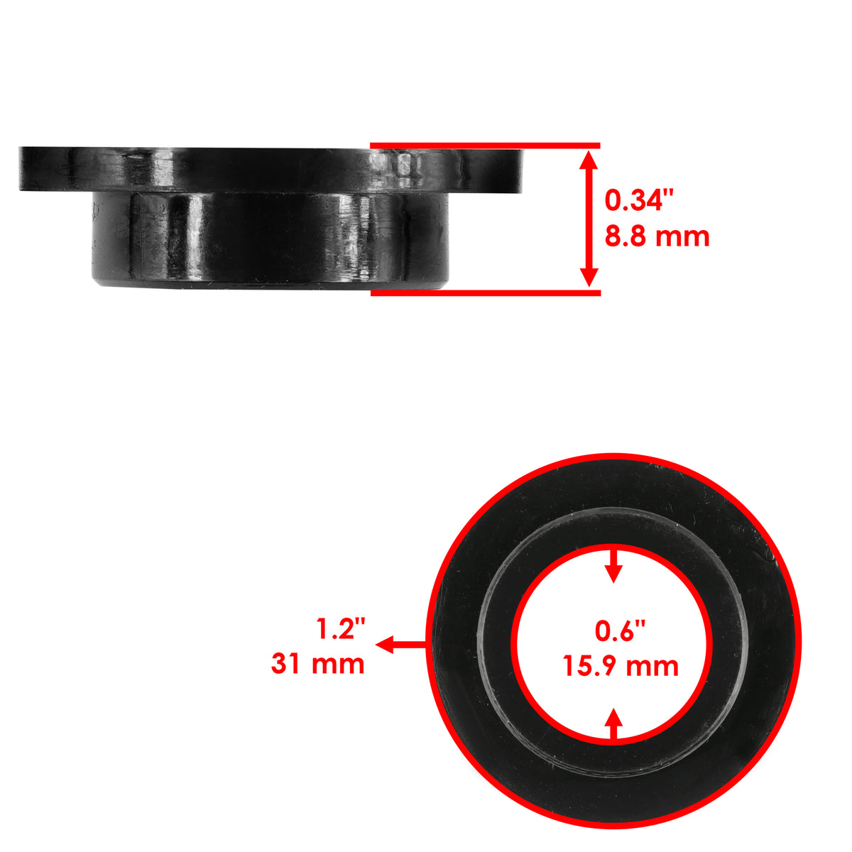 Front Suspension Shock Absorber Bushings for Arctic Cat Bearcat 1999–2004