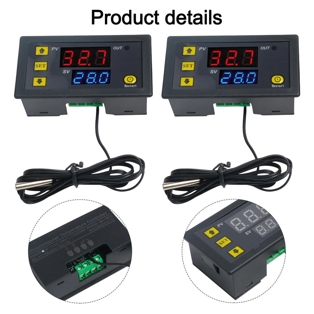 2X AC Digital Temperature Controller W3230 for Automotive