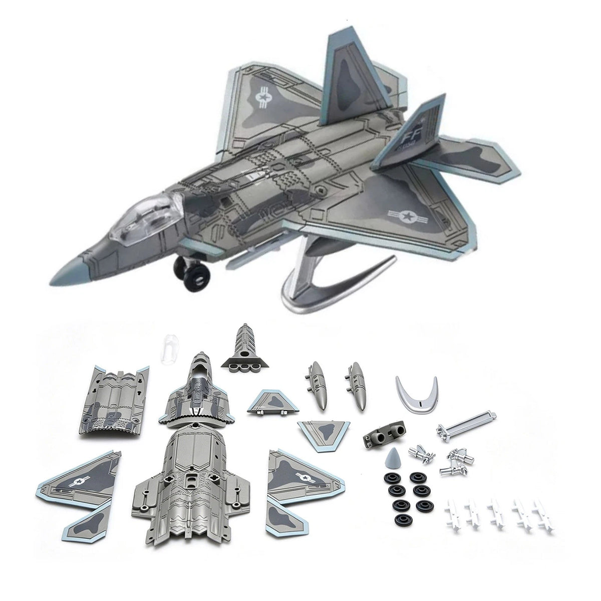 F-22 Raptor Building Blocks Kit 1/100 Scale Easy Assembly Gift