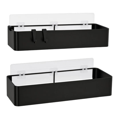 Shower Shelf Set of 2 Black Rustproof Iron No Drilling Required