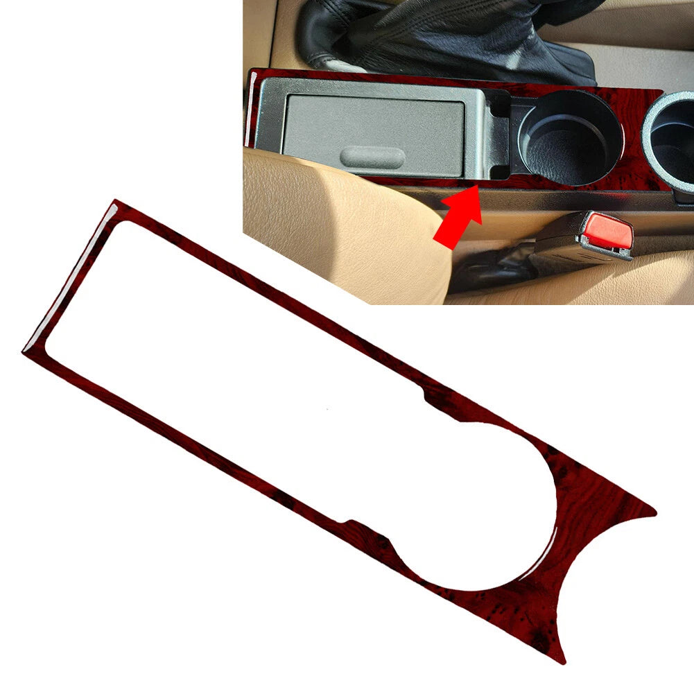 Water Cup Holder Panel Frame Cover Trim for BMW 3 Series E36 (1994–1996) Red Wood