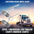 Truck LED Trailer Marker Lights 24V Waterproof Oval White for 2 Pcs (Universal)