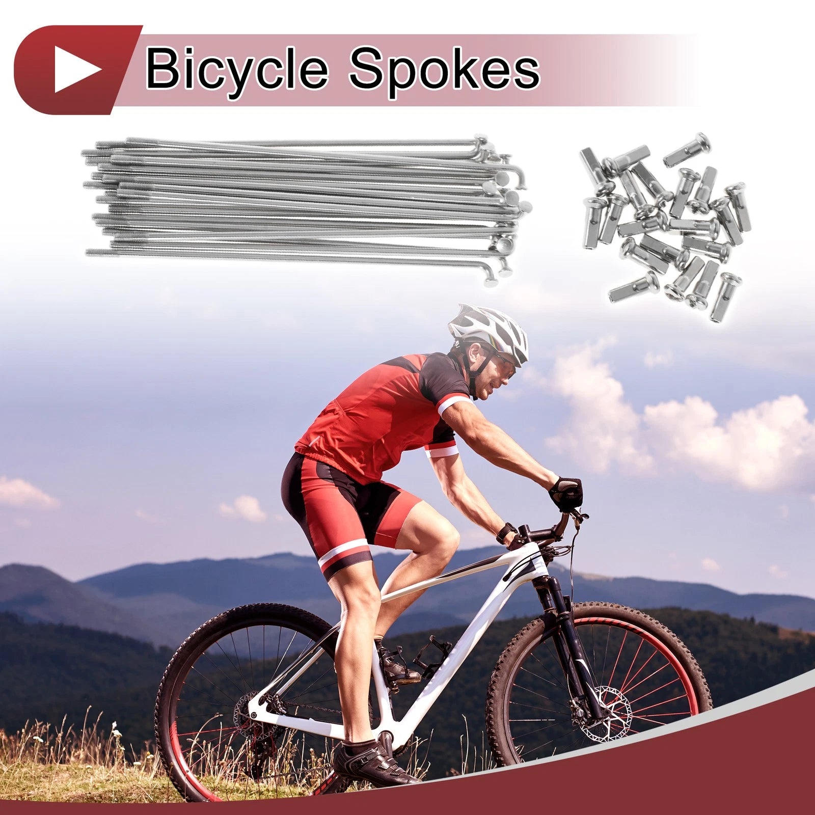 Bicycle Spokes Replacement Set 107mm 304 Stainless Steel for 20 Inch Wheel