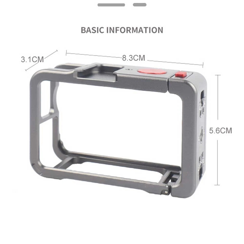Camera Cage for DJI Action 6 (2023) - Aluminum Alloy, Compact Design