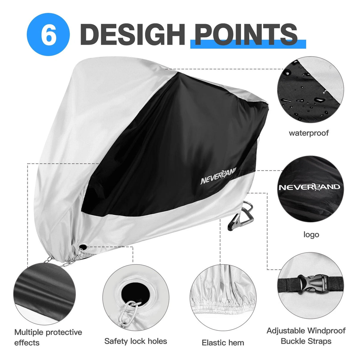 Motorcycle Cover for M-4XL (Waterproof, Outdoor, UV Protect)