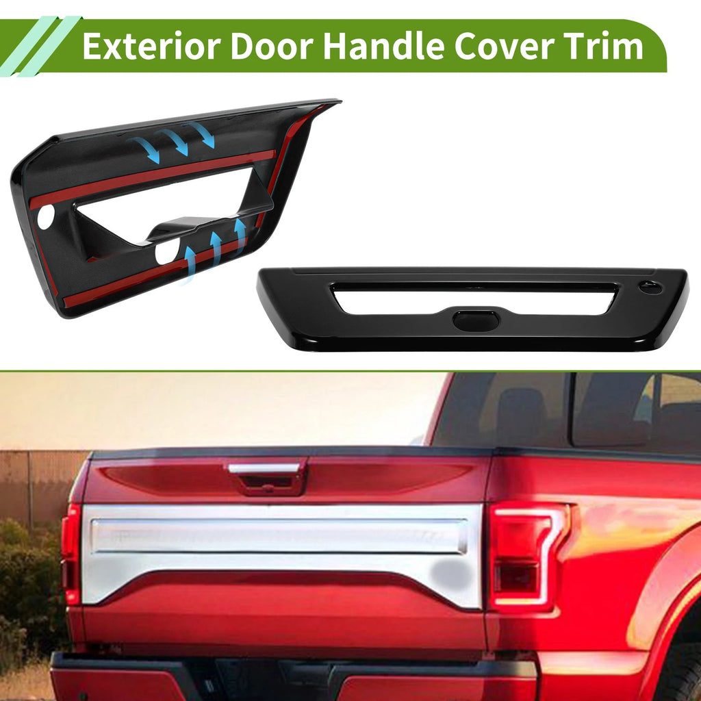Exterior Trim Tailgate for Ford F150 (2015–2020) Gloss Black 1 Piece