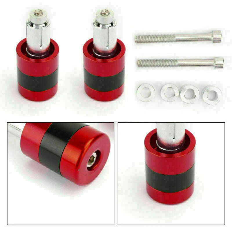 Set of 2 Red 7/8" 22mm Handle Bar Ends Vibration Reducing Plugs
