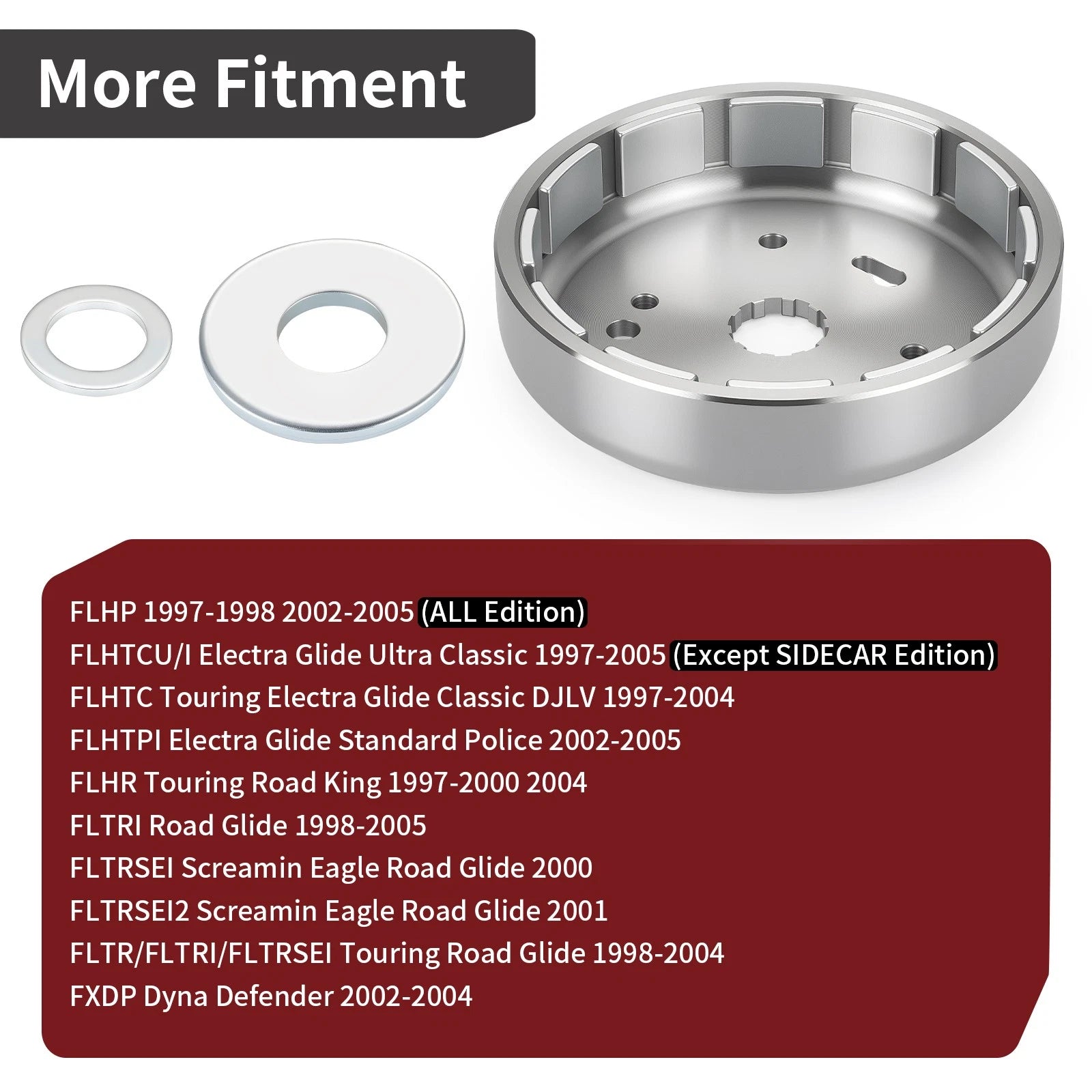 45Amp Alternator Flywheel Rotor for Harley FLH FLHP FLHT FLHR FLTR FXDP (1979–2023)