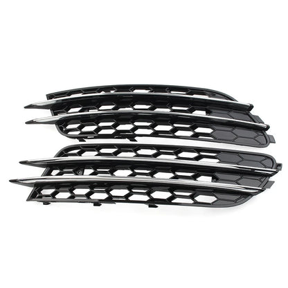 Front Bumper Honeycomb Mesh Grille Cover for Audi A6 C7 (2012–2015) Chrome