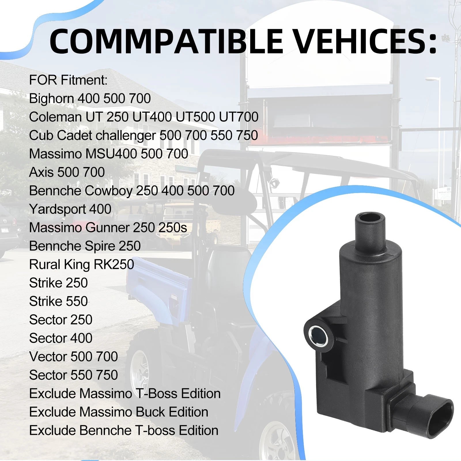 Ignition Coil for Hisun Strike 250 550, Sector 250 400 550 750, Vector 500 700