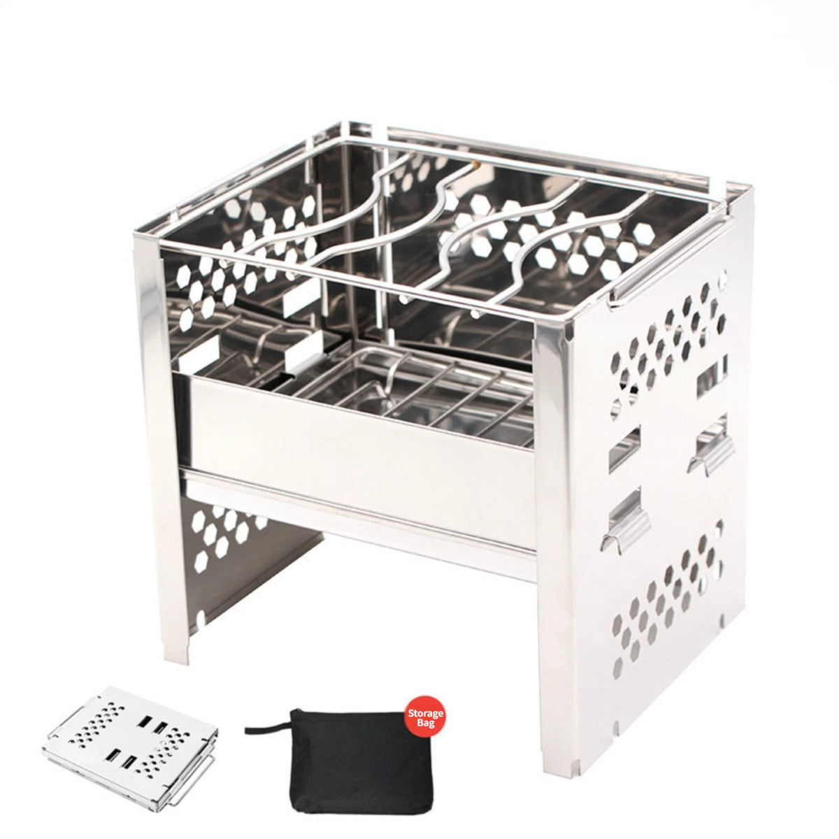 Portable Foldable Grill Rack for Picnic Cooking