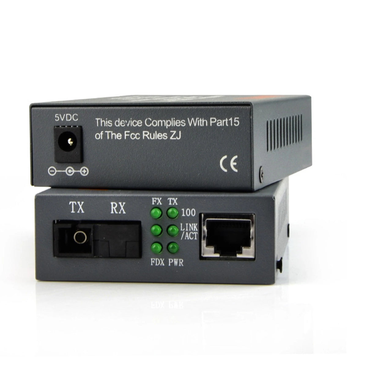 2Pcs Ethernet to Fiber Optic Media Converter for Singlemode 25Km