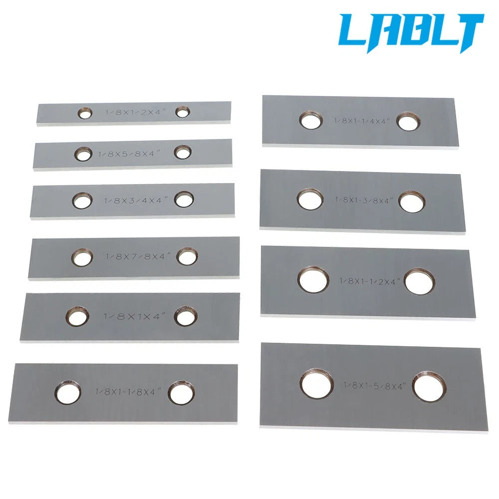 Set of 10 Precision Parallel Bars 1/8 × 4" Hardened Steel for