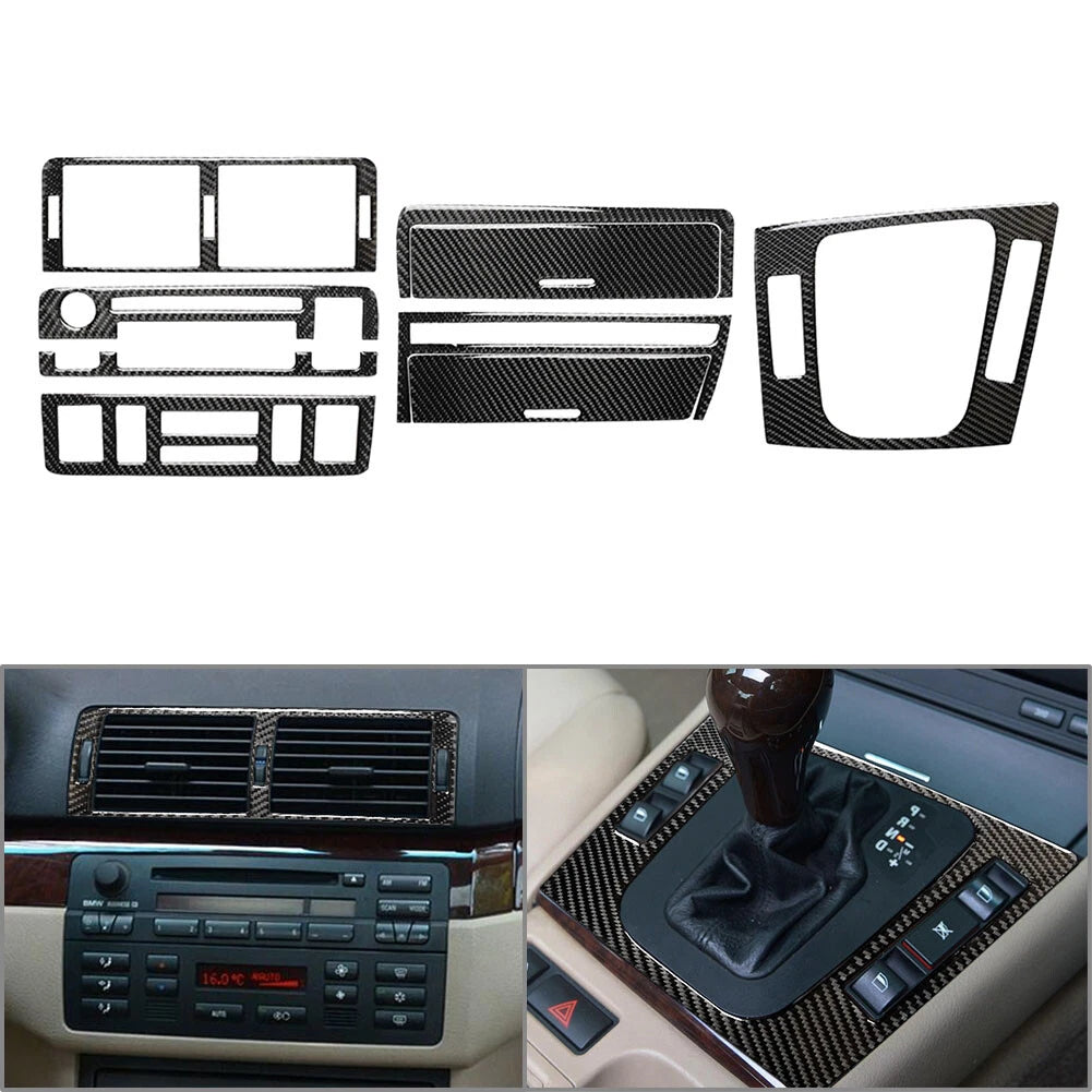 9Pcs Interior Console Cover Trim for BMW 3 Series E46 (1998–2005)