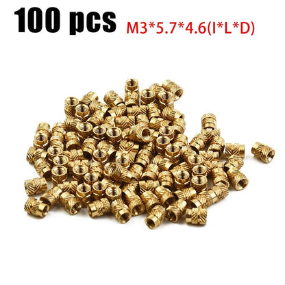 Industrial Threaded Insert Copper Nuts for M3