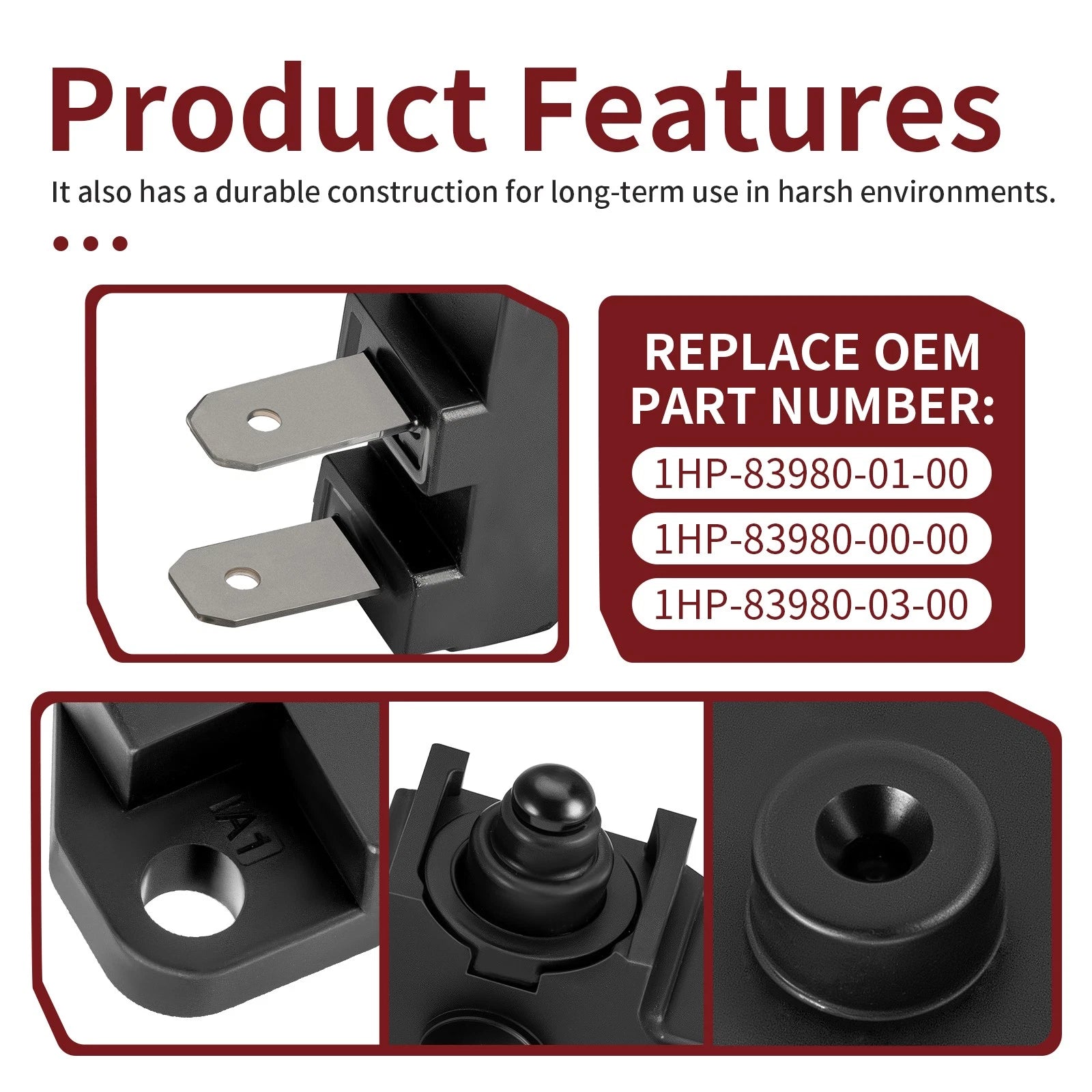 Front Brake Stop Light Switch & Bolt for Yamaha Kodiak 700 (2016–2024)