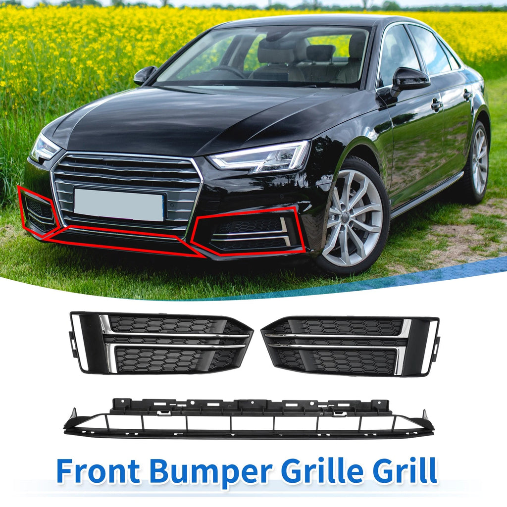 Front Lower Bumper Grille Grill Replacement for Audi A4 B9 (2016–2018) 1 Set
