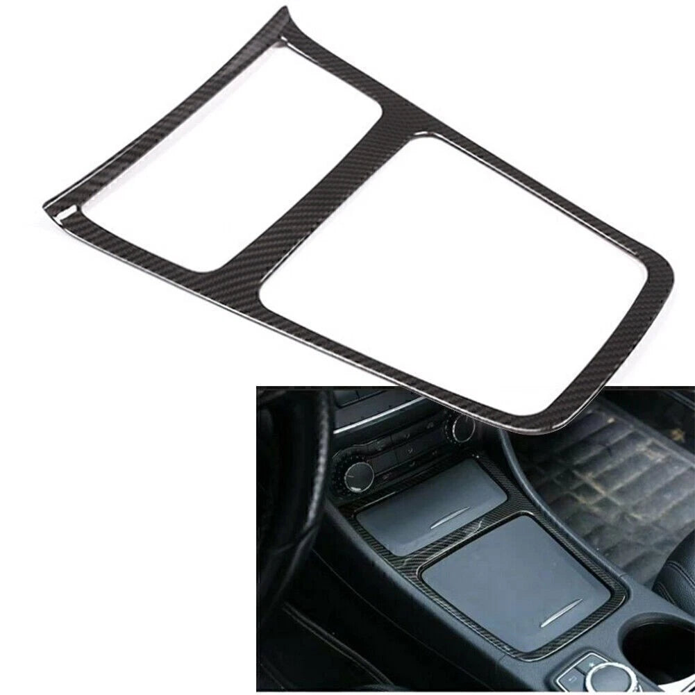Center Console Panel Trim for Mercedes Benz A GLA CLA Class (2013–2017) Carbon Fiber