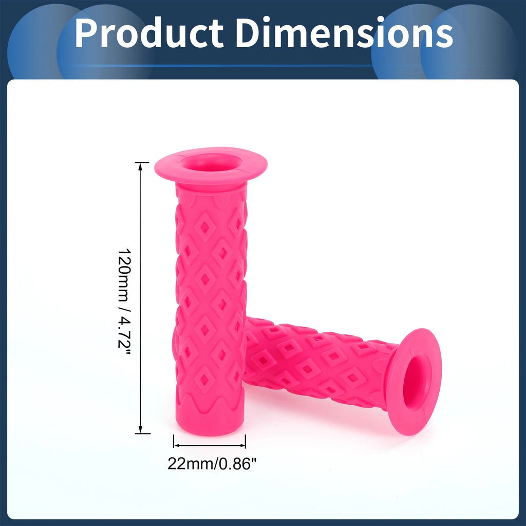 Bike Handlebar Grip Covers 120mm Rubber Non Slip End Protector 1 Pair for Pink