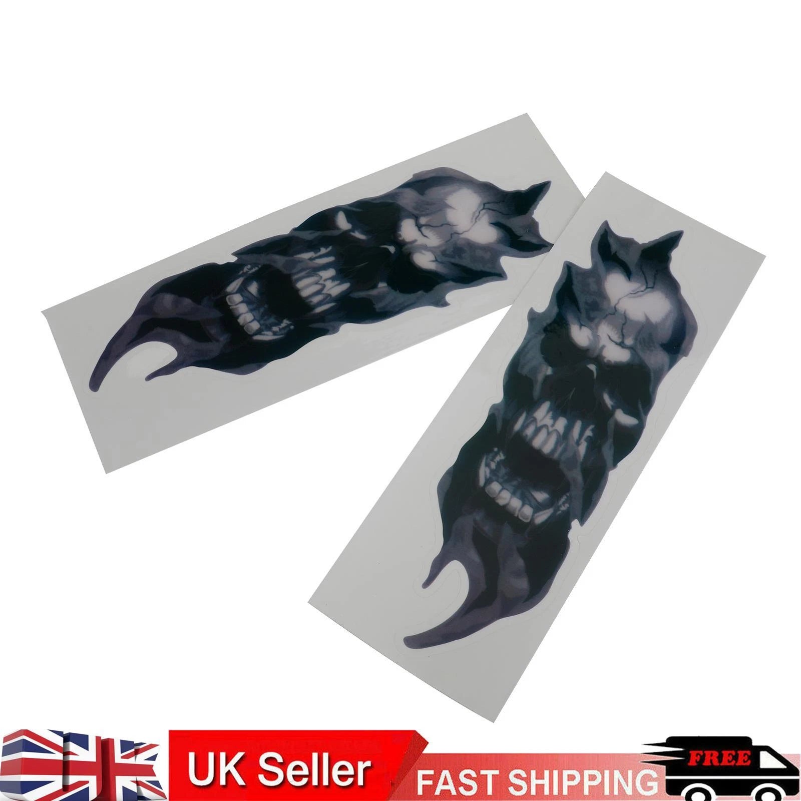 2X Front Fork Skull Decals for Motorcycle Touring T9
