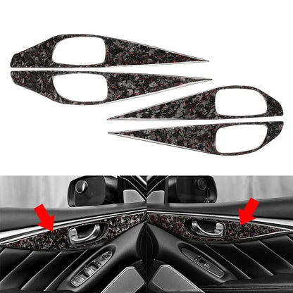 Forged Red Interior Door Handle Panel Cover Trim for Infiniti Q50 Q60 (2014–2020)