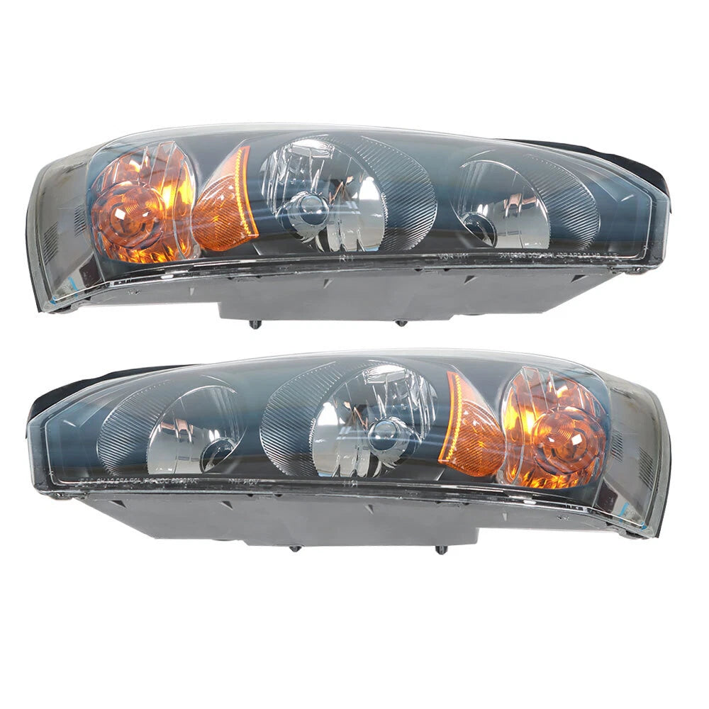 Headlight Housing Replacement Pair for Chevy Malibu (2004–2008) Black