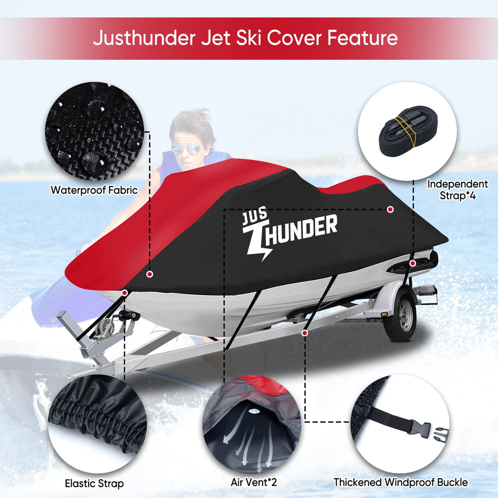 Heavy Duty Jet Ski Cover for Trailerable Models (120" - 135")