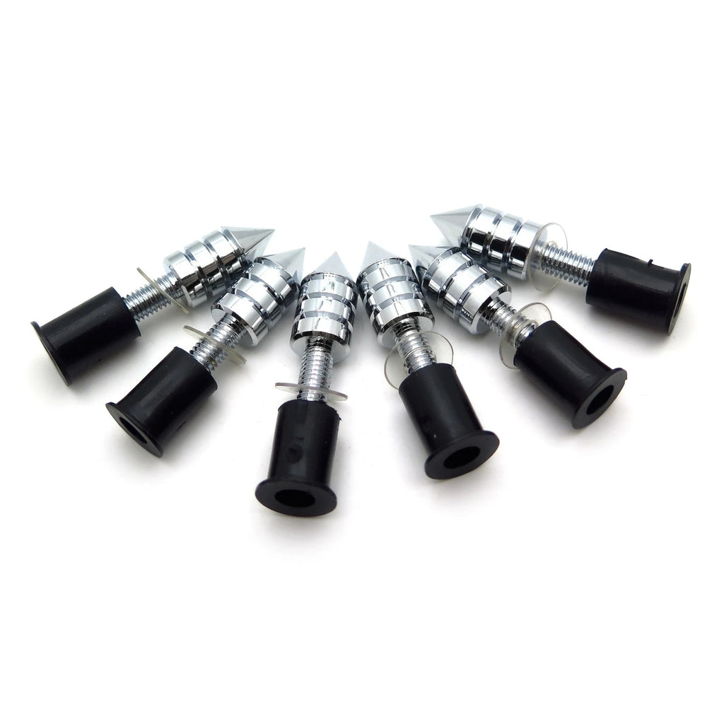 Chrome Spike Bolts for Windscreen Fairing License Plate Mounting (Universal)