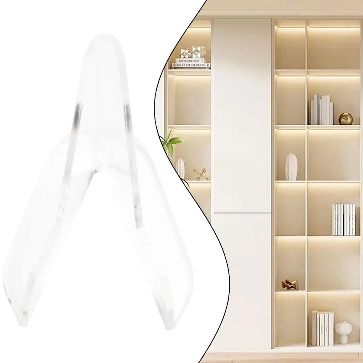 Set of 5 Transparent Display Stands for Small Plates