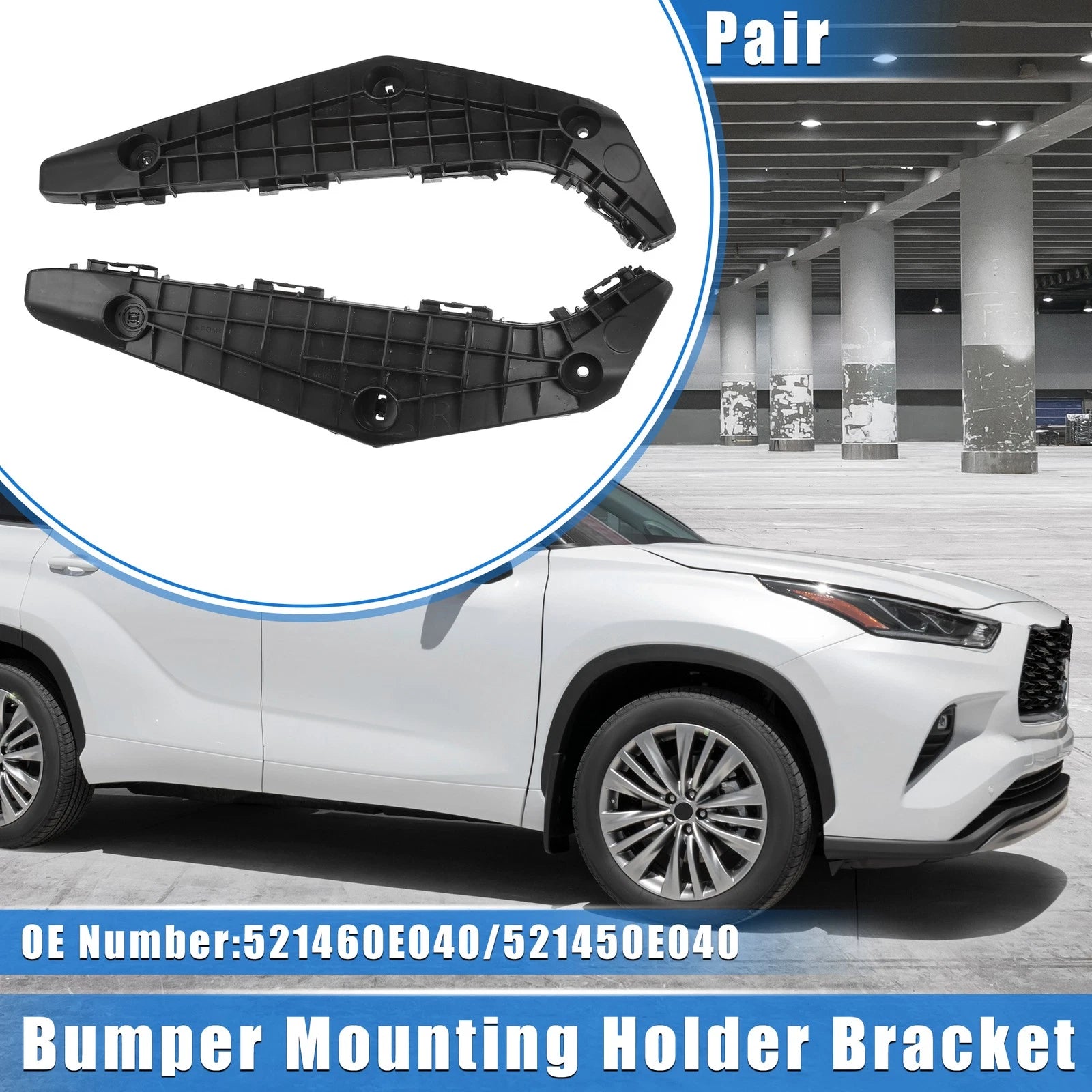 Bumper Mounting Support Brackets Left Right Pair for Toyota Highlander (2011–2013)