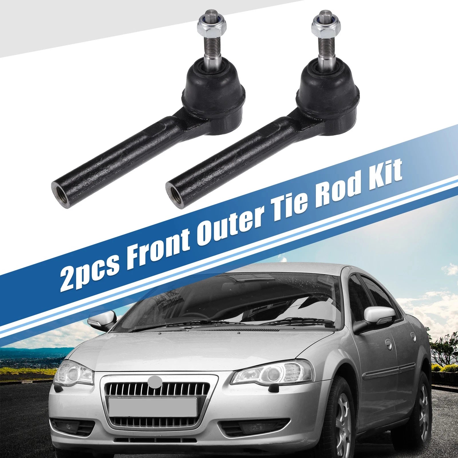2pcs Front Outer Tie Rod End Links for Chrysler Town & Country (2008–2016)