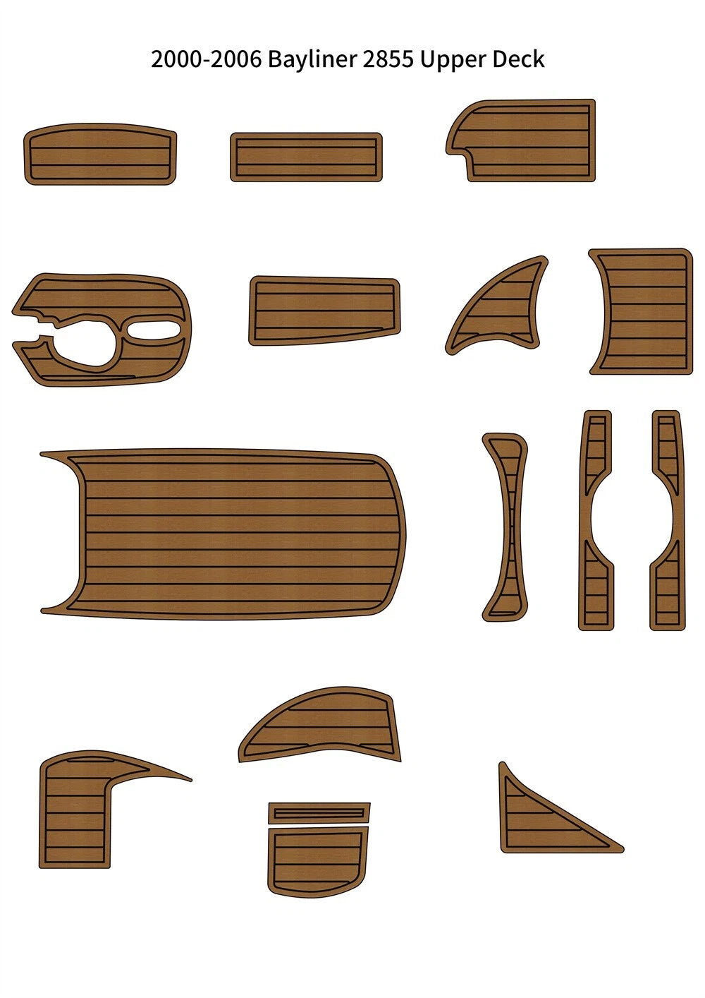 EVA Foam Faux Teak Deck Floor Mat for Bayliner 2855 (2000–2006)