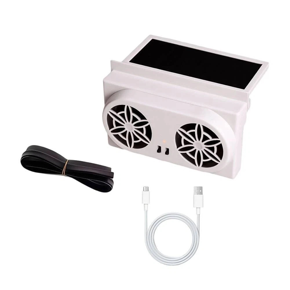 Solar Powered Car Fan for Window Ventilation and Comfort