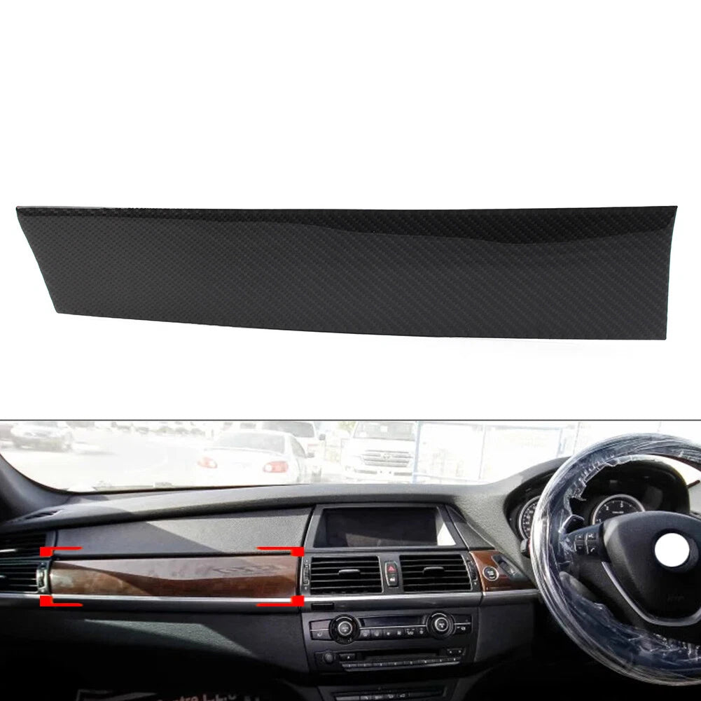 Carbon Fiber RHD Dashboard Panel Cover Trim for BMW X5 E70 X6 E71 (2008–2013)
