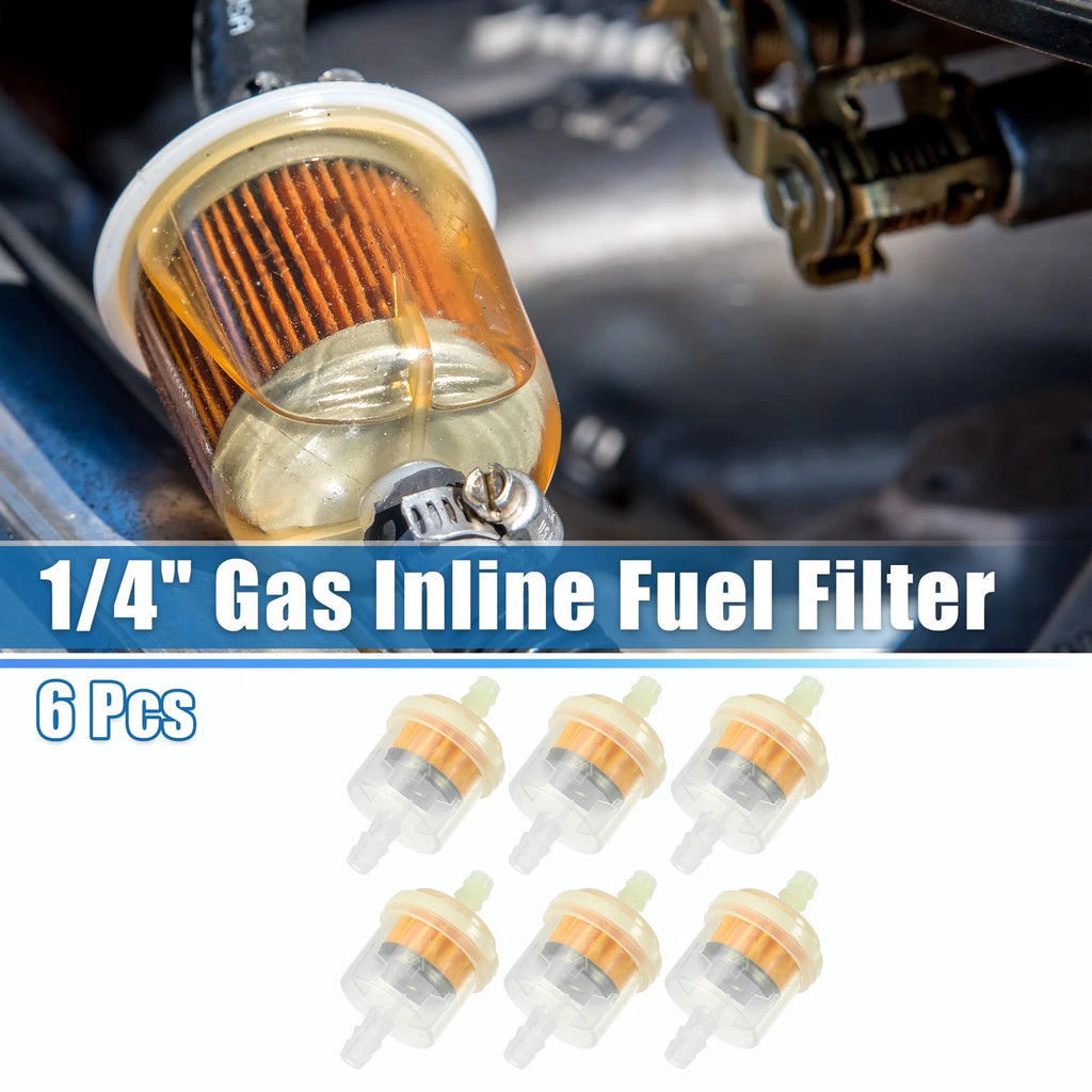 6pcs Inline Fuel Filter 1/4 Inch for Motorcycle ATV (Fits )
