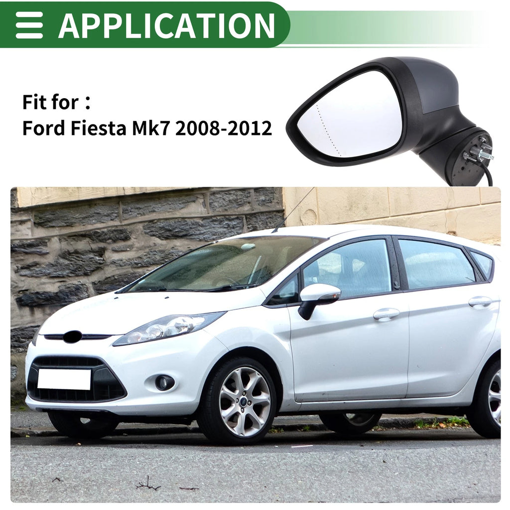 Left Side Door Mirror Replacement for Ford Fiesta Mk7 (2008–2012) Electric