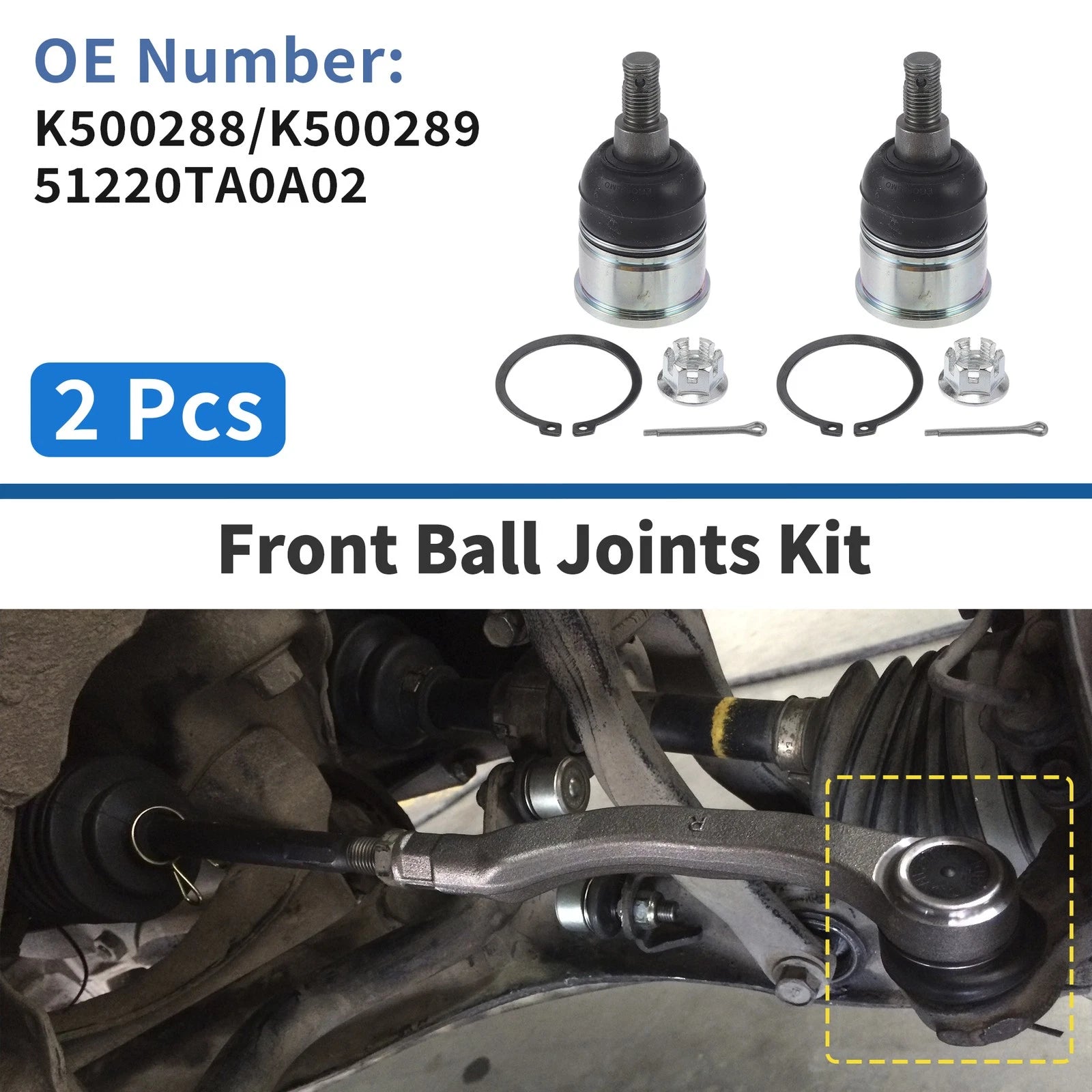 Front Lower Ball Joints Replacement Pair for Honda Acura (2008–2012)